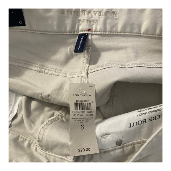 Ann Taylor denim pants Moderm boot Size 8 beige - Picture 12 of 16
